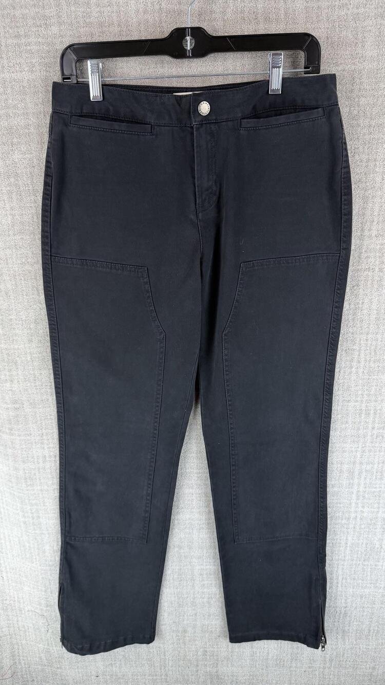 Tommy Hilfiger Pants Womens 6 Black Ankle Tapered Slim Stretch Zip Comfort